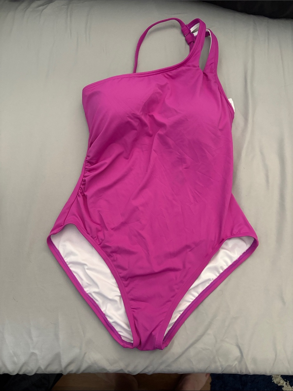 Soma women's One-Shoulder Magenta Swimsuit NWT